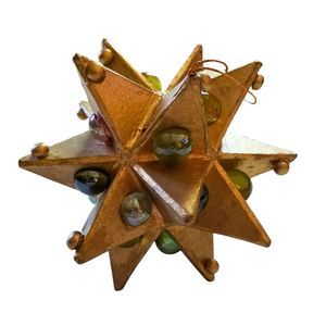 Vintage Fortunoff’s Gold Beaded Star Hanging Ornament RARE